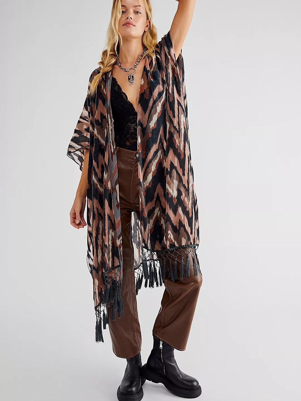 NWT Free People Dripping Velvet Kimono. One Size Fits All